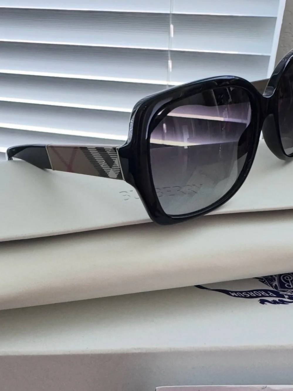 Burberry Black Sunglasses with Gradient Gray Lenses
